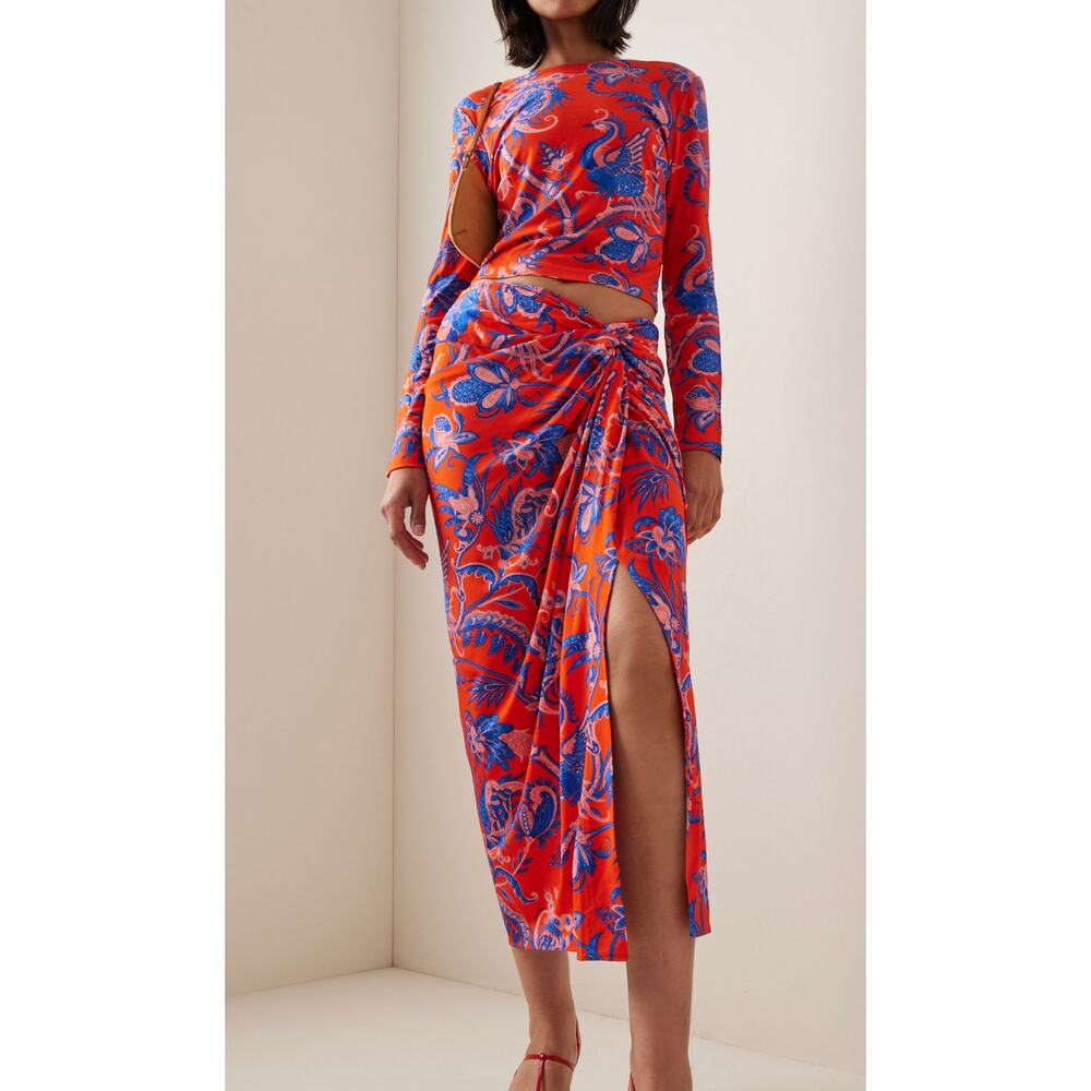 Cara Cara  - 'Madiera'  Faux Wrap Jersey midi-Skirt  - XS